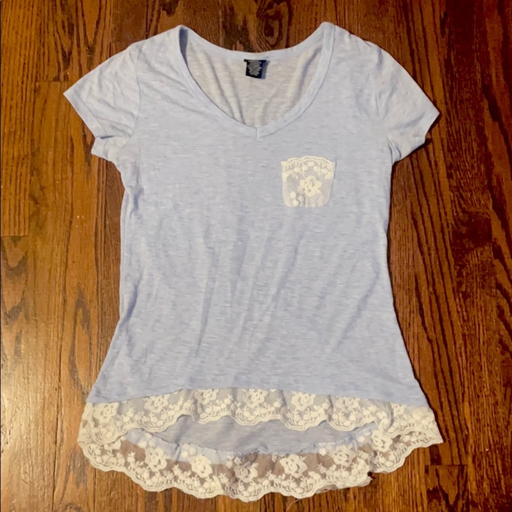 Rue 21 brand light blue tee- size medium